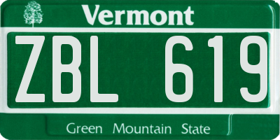 VT license plate ZBL619