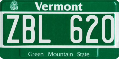 VT license plate ZBL620