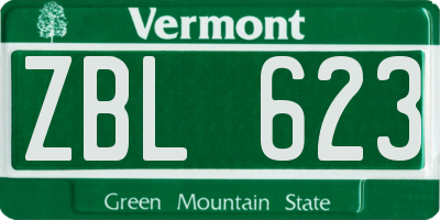 VT license plate ZBL623