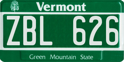 VT license plate ZBL626