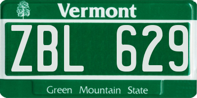 VT license plate ZBL629