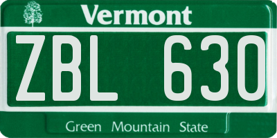 VT license plate ZBL630
