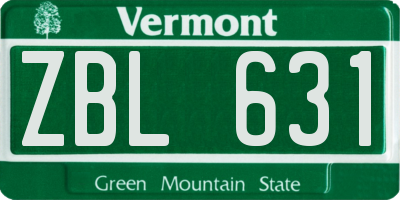 VT license plate ZBL631