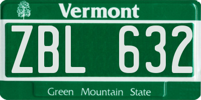 VT license plate ZBL632