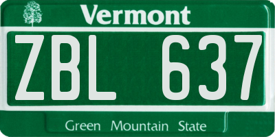 VT license plate ZBL637