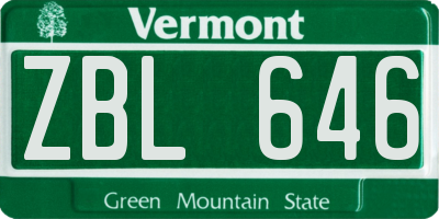 VT license plate ZBL646