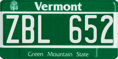 VT license plate ZBL652