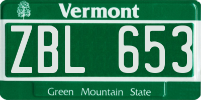 VT license plate ZBL653