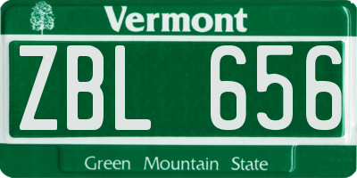 VT license plate ZBL656