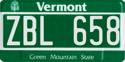 VT license plate ZBL658