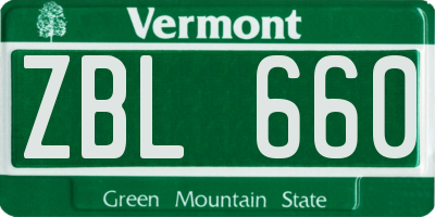 VT license plate ZBL660
