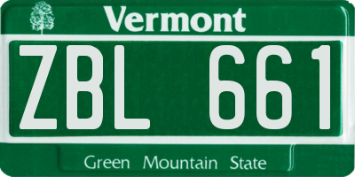 VT license plate ZBL661