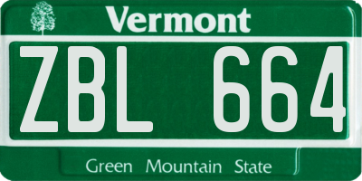 VT license plate ZBL664