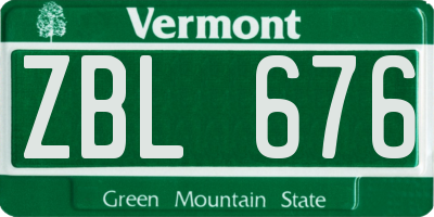 VT license plate ZBL676