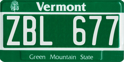 VT license plate ZBL677