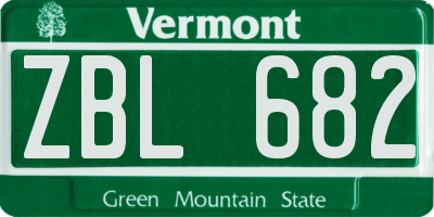 VT license plate ZBL682