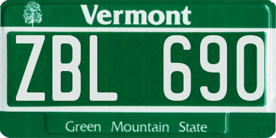 VT license plate ZBL690