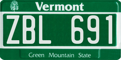 VT license plate ZBL691