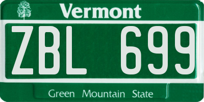 VT license plate ZBL699