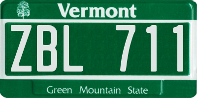 VT license plate ZBL711