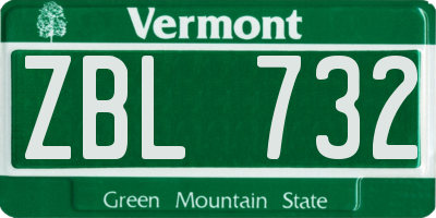 VT license plate ZBL732