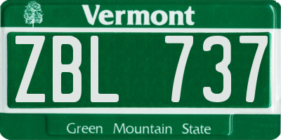 VT license plate ZBL737