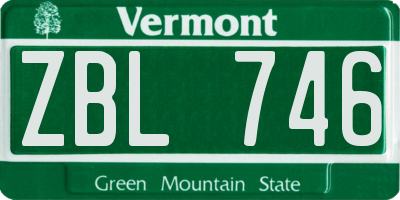 VT license plate ZBL746