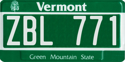 VT license plate ZBL771