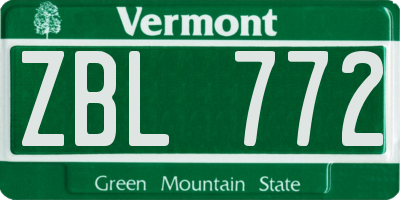 VT license plate ZBL772