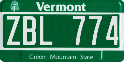 VT license plate ZBL774