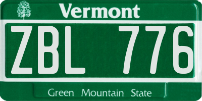 VT license plate ZBL776