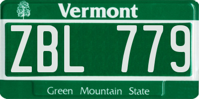 VT license plate ZBL779