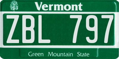 VT license plate ZBL797