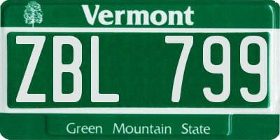 VT license plate ZBL799