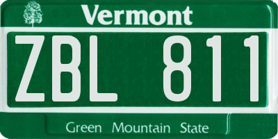 VT license plate ZBL811