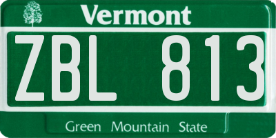 VT license plate ZBL813