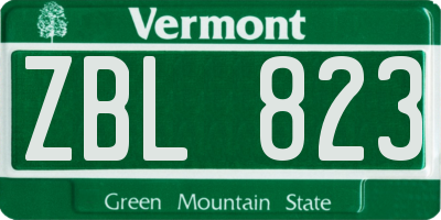VT license plate ZBL823