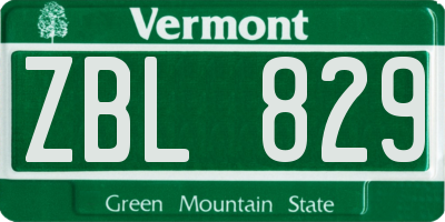 VT license plate ZBL829