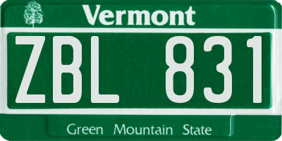 VT license plate ZBL831