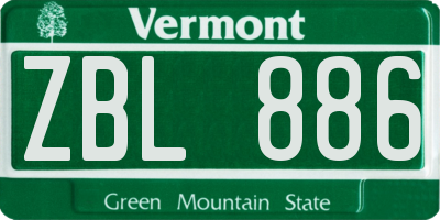 VT license plate ZBL886