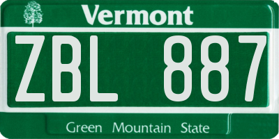 VT license plate ZBL887