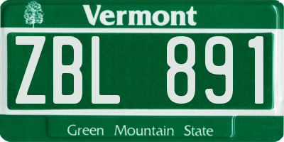 VT license plate ZBL891