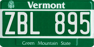 VT license plate ZBL895