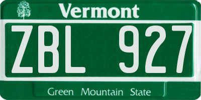 VT license plate ZBL927