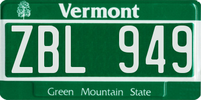 VT license plate ZBL949