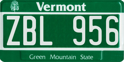 VT license plate ZBL956
