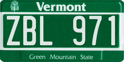 VT license plate ZBL971