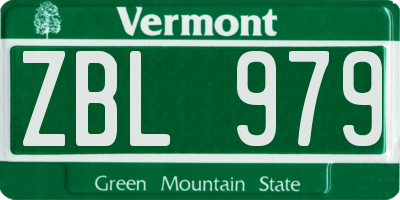 VT license plate ZBL979