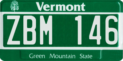 VT license plate ZBM146