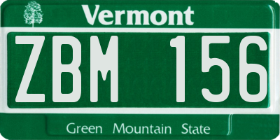 VT license plate ZBM156